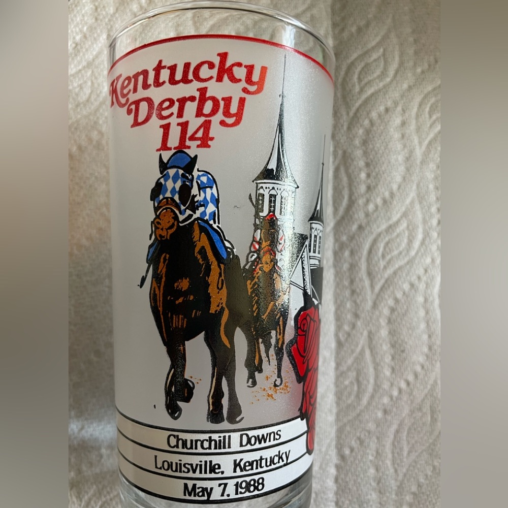 1988 Kentucky Derby Mint Julep Drinking Glass Churchill Downs 114 Collectible